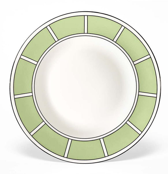 Stripe Apple Green/White Teaplate/Side Plate (Black)