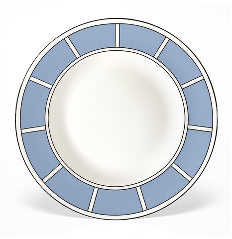 Stripe Cornflower Blue/White Teaplate/Side Plate (Black)