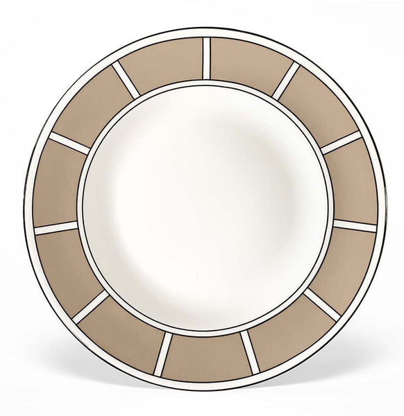 Stripe Truffle/White Teaplate/Side Plate (Black)