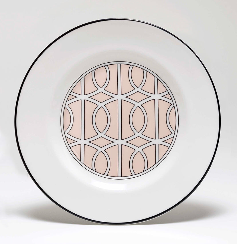 Loop Blush/White Teaplate/Side Plate Inner Design (Black)