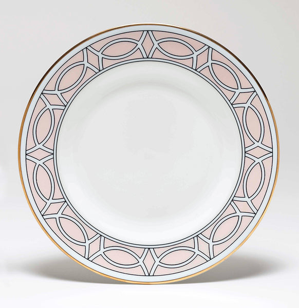 Loop Blush/White Teaplate/Side Plate Outer Design (Gold)