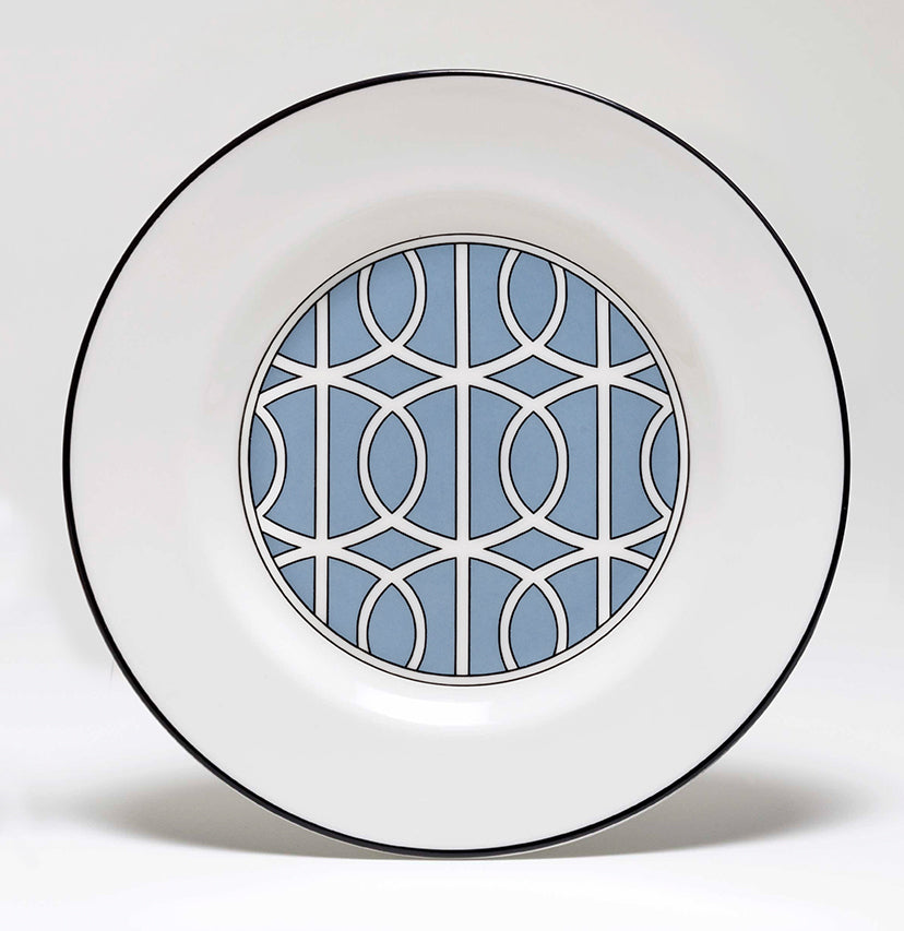 Loop Cornflower Blue/White Teaplate/Side Plate Inner Design (Black)