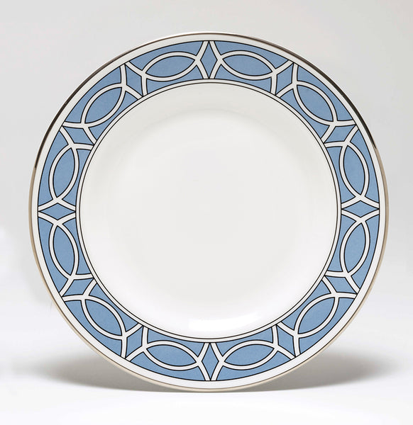 Loop Cornflower Blue/White Teaplate/Side Plate Outer Design (Silver)