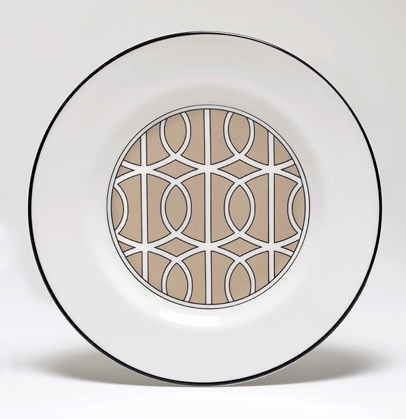 Loop Truffle/White Teaplate/Side Plate Inner Design (Black)